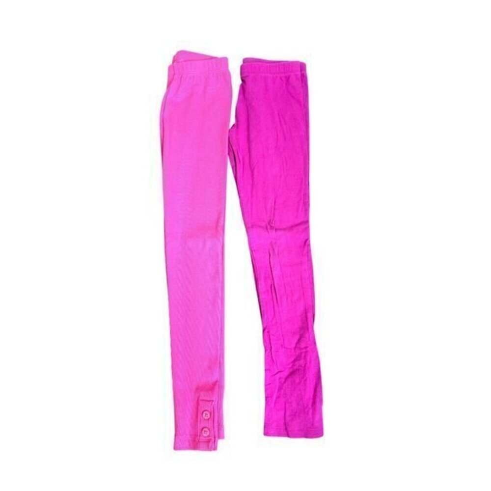 2 Gymboree Girls Leggings Size M 7-8 Pink & Fuchsia Cotton Polyester Blend